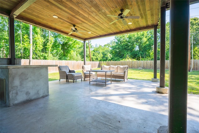 12422 Texas Army Trl, Cypress, TX 77429 - view of patio featuring an outdoor living space and a ceiling fan