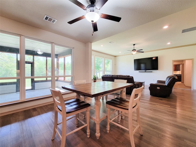 2755 Overlook Rd, Caldwell, TX 77836 - dining area featuring a ceiling fan and light wood finished floors