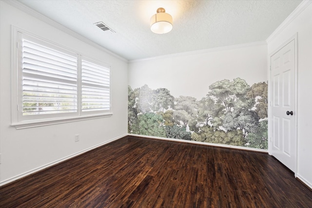 3007 Sackett St, Houston, TX 77098 - empty room with wood finished floors, crown molding, a textured ceiling, and baseboards