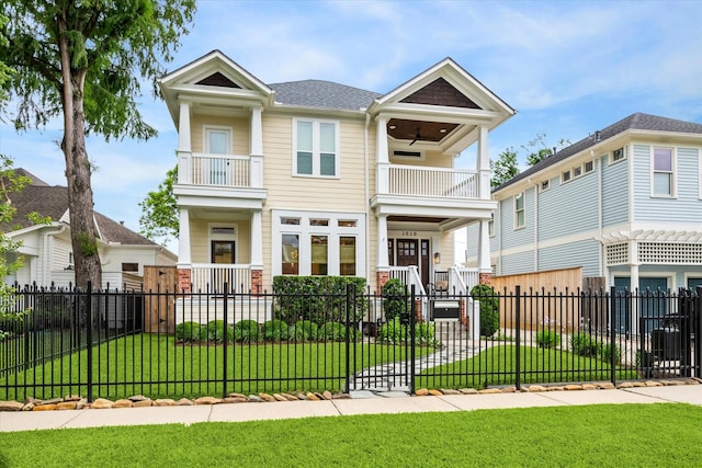 1010 Cortlandt St, Houston, TX 77008 - view of front of home featuring a balcony and a porch