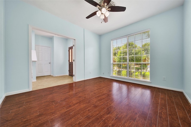 16655 Millridge Ln, Houston, TX 77095 - unfurnished room with wood finished floors, baseboards, and a ceiling fan