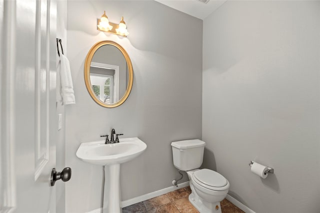 3427 Powell Way, Missouri City, TX 77459 - half bathroom featuring toilet, baseboards, and a sink