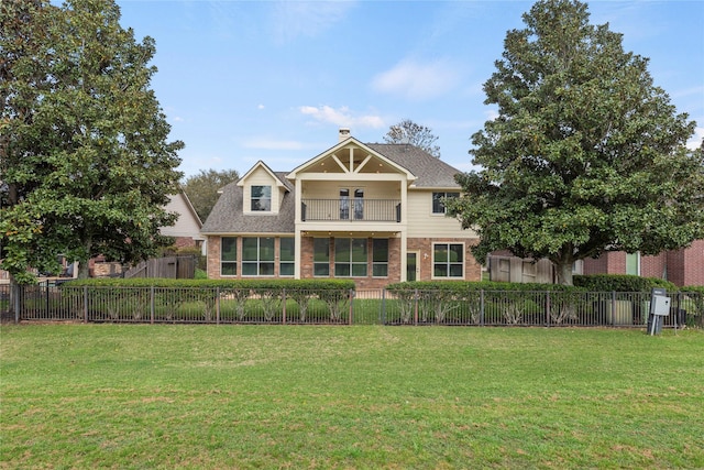 3427 Powell Way, Missouri City, TX 77459 - view of front of home with a balcony and brick siding