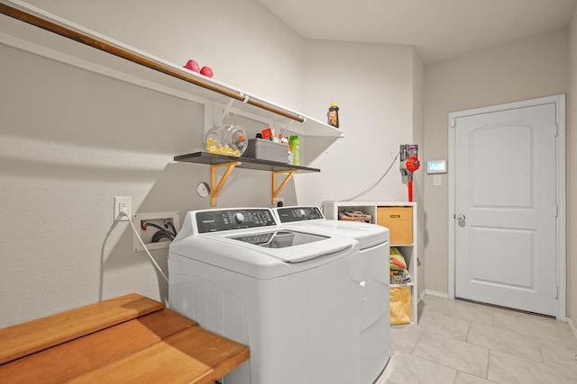 22078 Sun Haven Ln, Porter, TX 77365 - clothes washing area featuring independent washer and dryer and light tile patterned floors