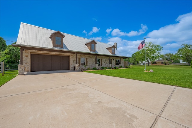 16325 Senkel Rd, East Bernard, TX 77435 - view of front of property featuring driveway, an attached garage, metal roof, and covered porch
