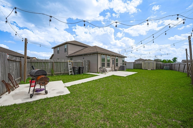 10027 Yanet Grove Ln, Houston, TX 77044 - rear view of property featuring a patio, a shed, an outbuilding, and cooling unit