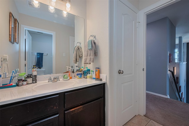10027 Yanet Grove Ln, Houston, TX 77044 - bathroom with tile patterned floors and vanity
