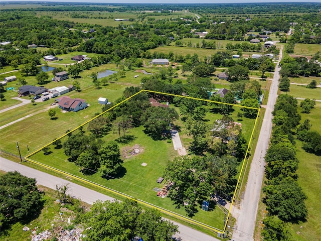 15329 Cedar St, Santa Fe, TX 77517 - aerial overview of property's location featuring property boundaries highlighted and a large body of water