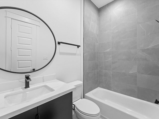 5203 San Juan St, Houston, TX 77020 - full bathroom featuring vanity, toilet, and shower / bath combination
