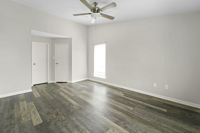 10101 S Gessner Rd Unit 811, Houston, TX 77071 - empty room with baseboards, wood finished floors, and ceiling fan