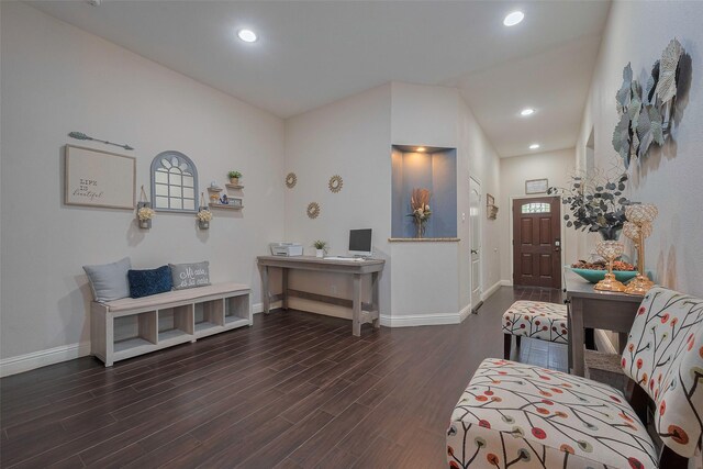 3207 Pheasant Trail Dr, Sugar Land, TX 77498 - foyer with baseboards, wood finished floors, and recessed lighting
