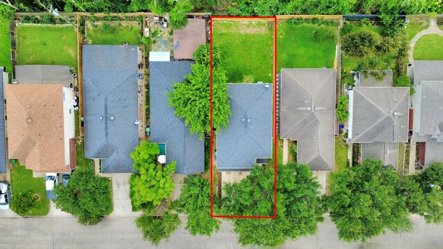 5043 Canyon Blanco Dr, Houston, TX 77045 - aerial view of residential area with property boundaries highlighted