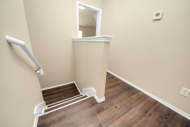 5043 Canyon Blanco Dr, Houston, TX 77045 - stairs with wood finished floors and baseboards