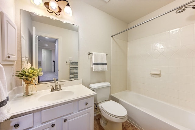 28015 Heritage Stream Dr, Katy, TX 77494 - bathroom featuring vanity, toilet, and bathing tub / shower combination