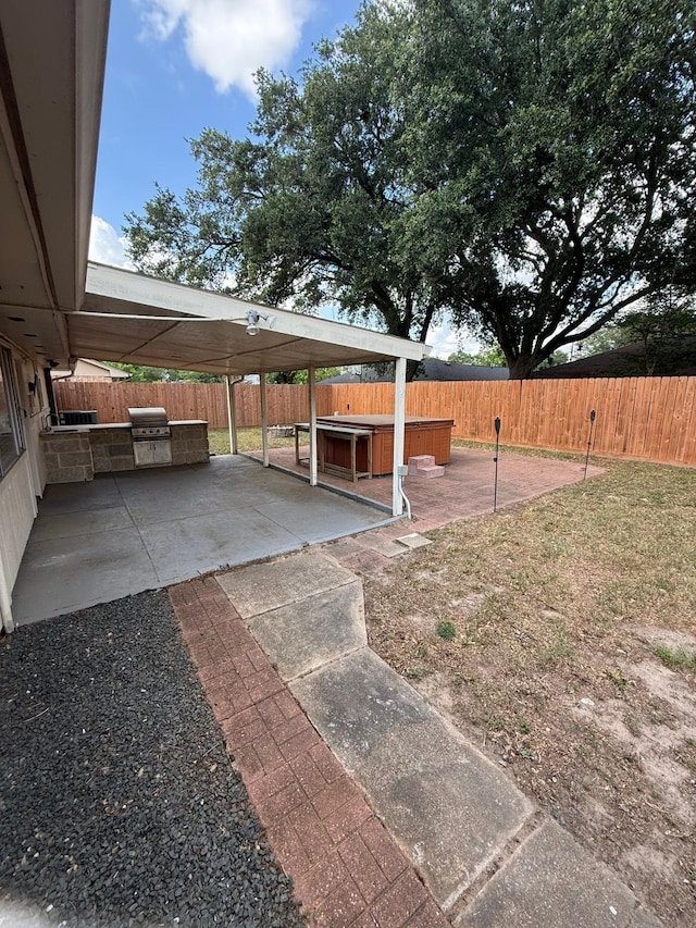 2614 Sicklepod Dr, Houston, TX 77084 - fenced backyard with a patio area and area for grilling
