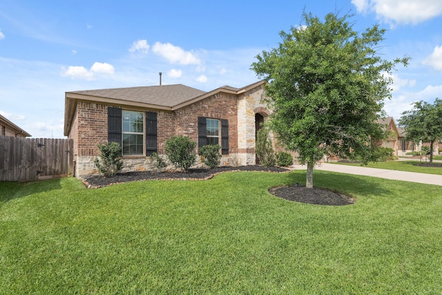 23522 Messina Harbor Dr, Katy, TX 77493 - view of front of property with brick siding, stone siding, and a shingled roof