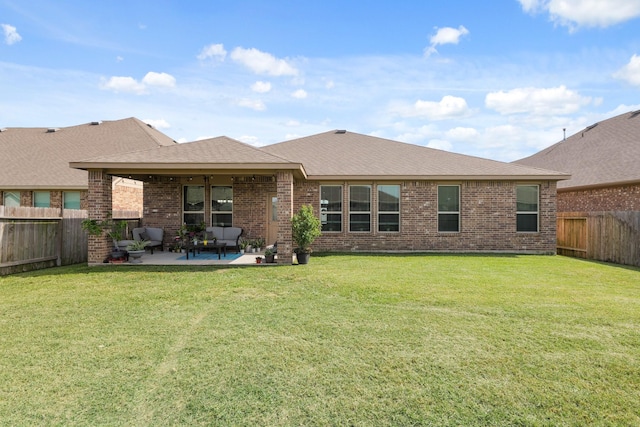 23522 Messina Harbor Dr, Katy, TX 77493 - rear view of property featuring brick siding, a patio, and a shingled roof