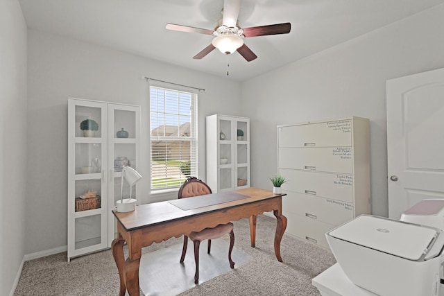 23522 Messina Harbor Dr, Katy, TX 77493 - carpeted office space with ceiling fan and baseboards