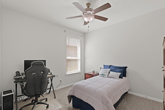 23522 Messina Harbor Dr, Katy, TX 77493 - carpeted bedroom with baseboards, an office area, and a ceiling fan