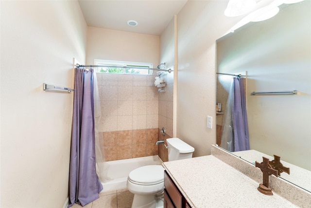 9967 Manor Spring Ln, Brookshire, TX 77423 - full bathroom with toilet, a tile shower, vanity, and tile patterned floors