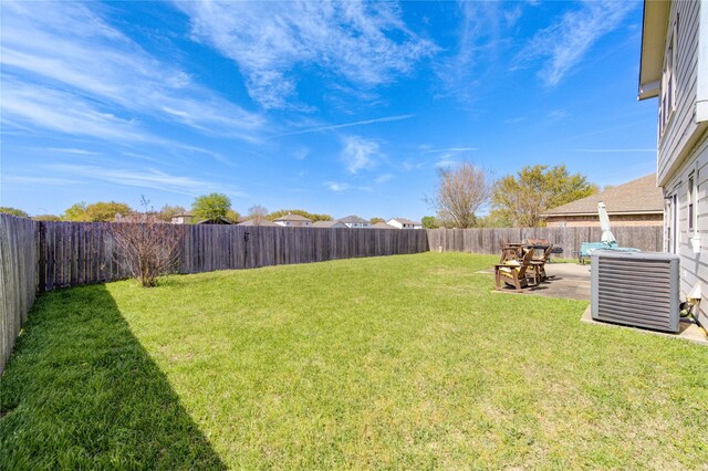 1414 Stevens Ct, Rosenberg, TX 77471 - view of yard featuring central air condition unit and a patio area