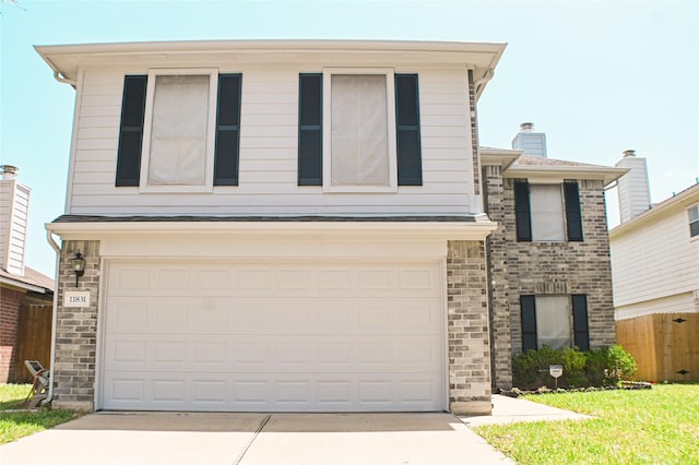 11831 Meadow Place Dr, Houston, TX 77071 - view of front facade featuring concrete driveway, a garage, and fence