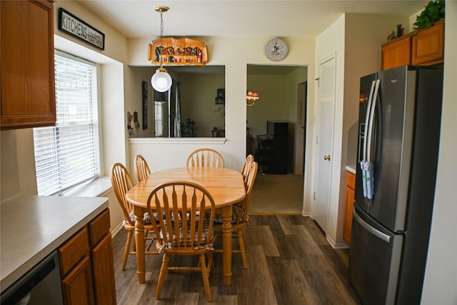 11831 Meadow Place Dr, Houston, TX 77071 - dining room with dark wood-style flooring and baseboards