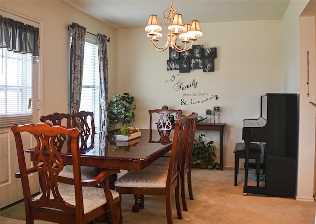 11831 Meadow Place Dr, Houston, TX 77071 - dining area with a chandelier and light colored carpet