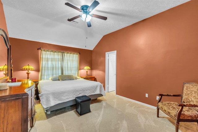 16222 Indian Cypress Dr, Cypress, TX 77429 - bedroom with lofted ceiling, light colored carpet, baseboards, and ceiling fan
