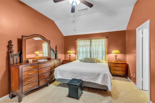 16222 Indian Cypress Dr, Cypress, TX 77429 - bedroom featuring vaulted ceiling, light carpet, baseboards, and ceiling fan