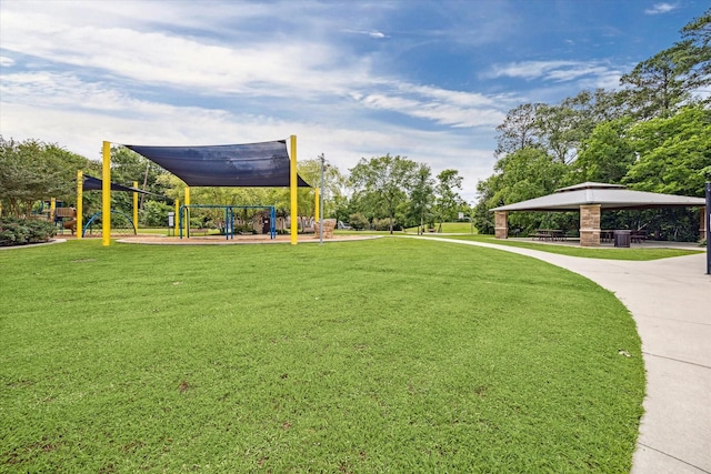 17022 Scuttle Way, Crosby, TX 77532 - view of community with a gazebo and a yard