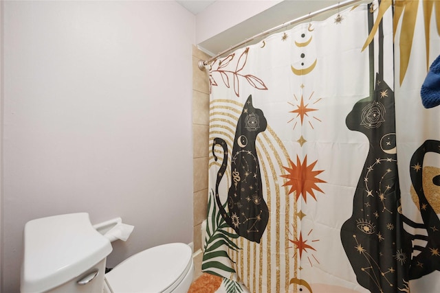 7906 Beaufort Dr, Spring, TX 77379 - bathroom with toilet and curtained shower