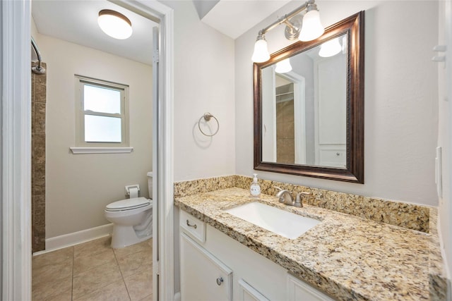 7906 Beaufort Dr, Spring, TX 77379 - full bath featuring toilet, vanity, tile patterned floors, and baseboards