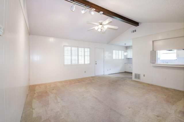 1902 S Memorial Ct, Pasadena, TX 77502 - spare room with carpet floors, ceiling fan, and rail lighting