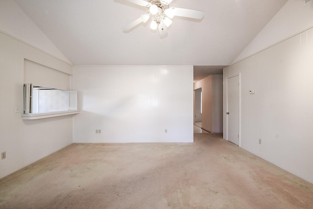 1902 S Memorial Ct, Pasadena, TX 77502 - carpeted empty room featuring vaulted ceiling and a ceiling fan