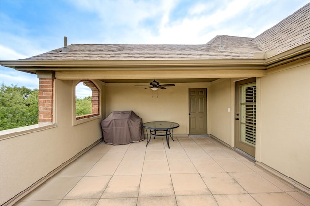 3331 Bingham Manor Ln, Houston, TX 77056 - view of patio / terrace featuring a ceiling fan