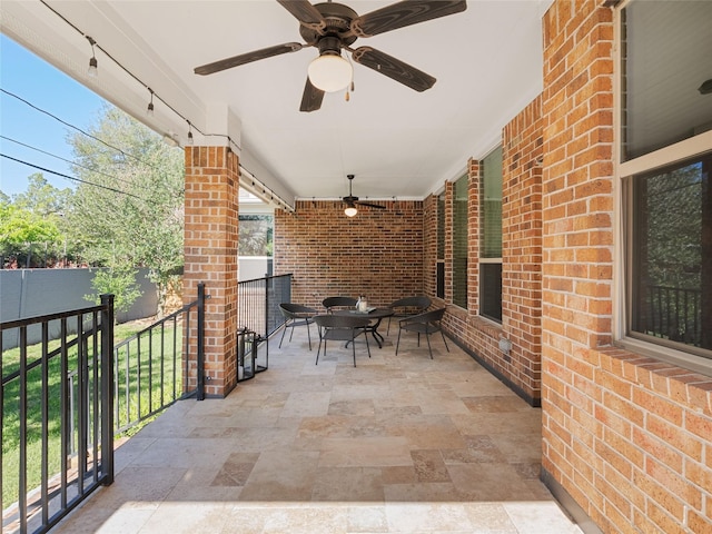4635 Beech St, Bellaire, TX 77401 - view of patio with a ceiling fan