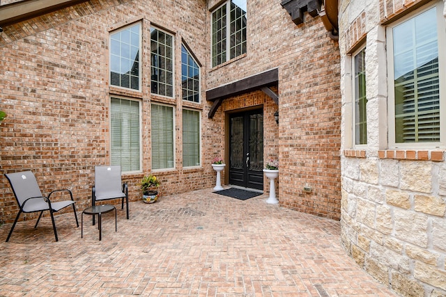 4414 Tilbury Trl, Richmond, TX 77407 - doorway to property with french doors and brick siding