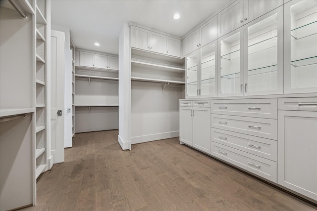 spacious closet with wood finished floors