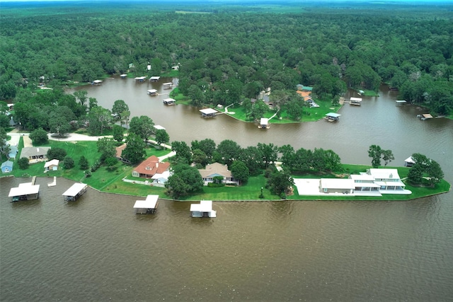 1378 Landing Way, Trinity, TX 75862 - aerial view of property's location with a heavily wooded area, a nearby body of water, and property boundaries highlighted