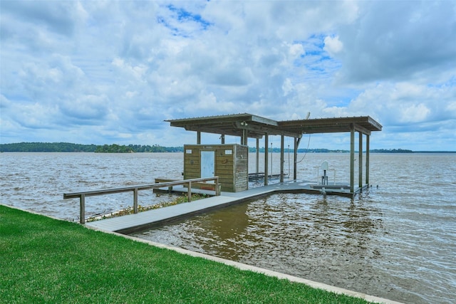 1378 Landing Way, Trinity, TX 75862 - dock with boat lift and a water view