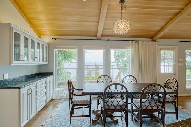 1378 Landing Way, Trinity, TX 75862 - dining area featuring wooden ceiling and light wood-style flooring