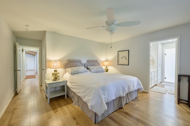 1378 Landing Way, Trinity, TX 75862 - bedroom featuring light wood-style floors, baseboards, and ceiling fan