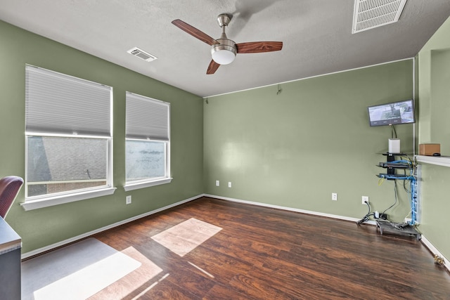 8414 Coriander Ln, Baytown, TX 77521 - unfurnished room with ceiling fan, wood finished floors, and baseboards