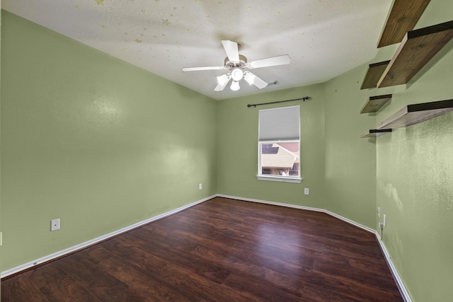 8414 Coriander Ln, Baytown, TX 77521 - spare room with wood finished floors, baseboards, and ceiling fan