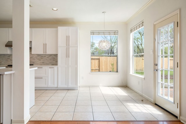 3815 Shadow Knoll Ct, Houston, TX 77082 - entryway with plenty of natural light, crown molding, light tile patterned floors, and recessed lighting
