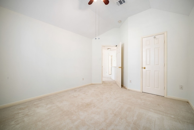 3815 Shadow Knoll Ct, Houston, TX 77082 - unfurnished bedroom featuring carpet flooring, baseboards, a ceiling fan, and high vaulted ceiling