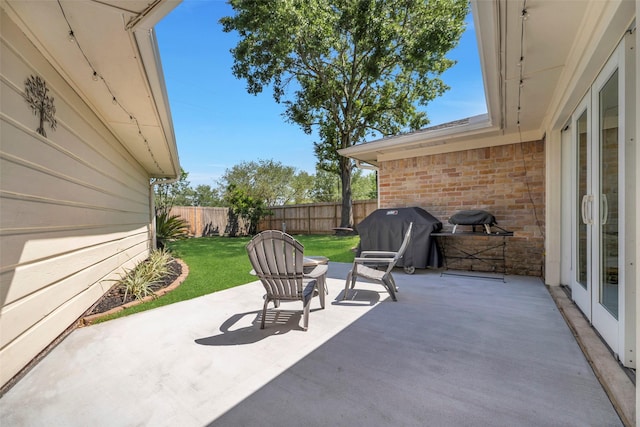 view of patio with area for grilling