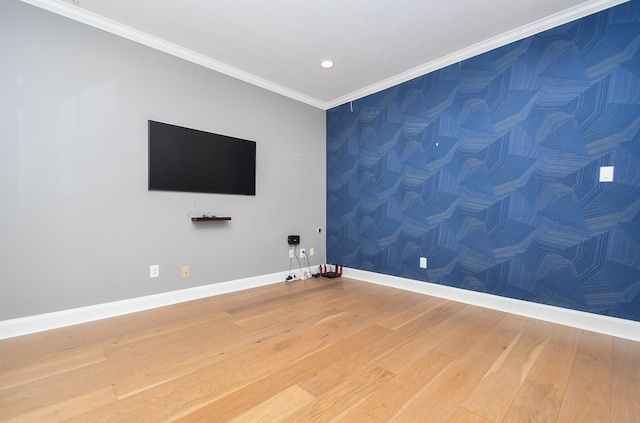 23210 Greenrush Dr, Katy, TX 77494 - empty room with light wood-type flooring, baseboards, ornamental molding, and recessed lighting