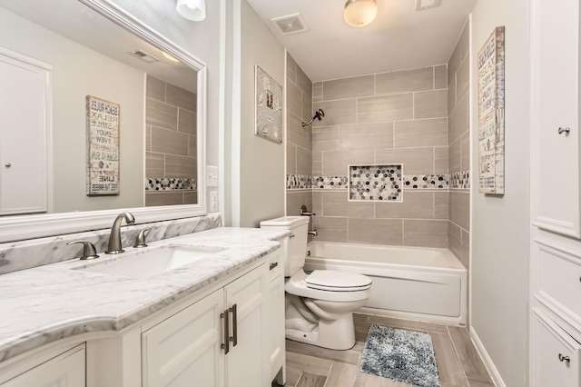24610 Long Trail Ln, Houston, TX 77336 - full bath featuring toilet, shower / tub combination, and vanity